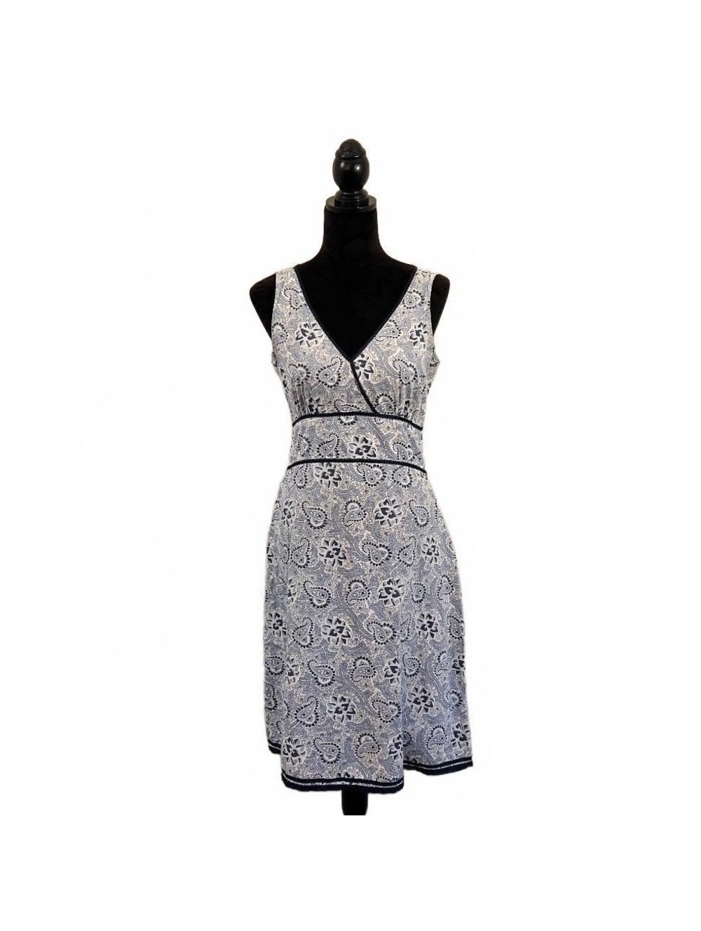 Y2K Polo Ralph Lauren Blue Floral Paisley Fit and Flare 2000’s Sundress